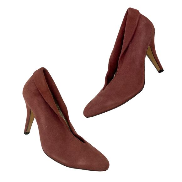 Dolce Vita mauve suede pumps, ladies 6 1/2 all leather high heel shoe - Picture 8 of 9